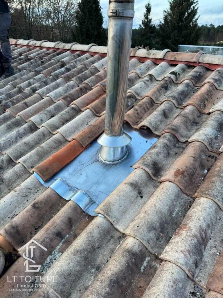 Zinguerie, Abergement cheminée zinc